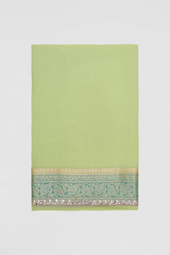 Trayi Handwoven Benarasi Silk Saree - Green, Lime, image 8