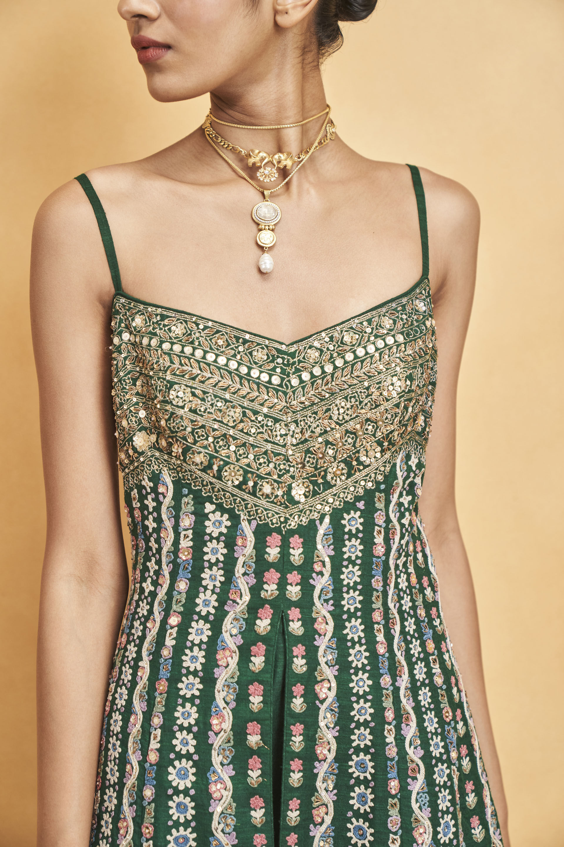 Buy Sounds Of The Forest Dress - Green for Women from Anita Dongre