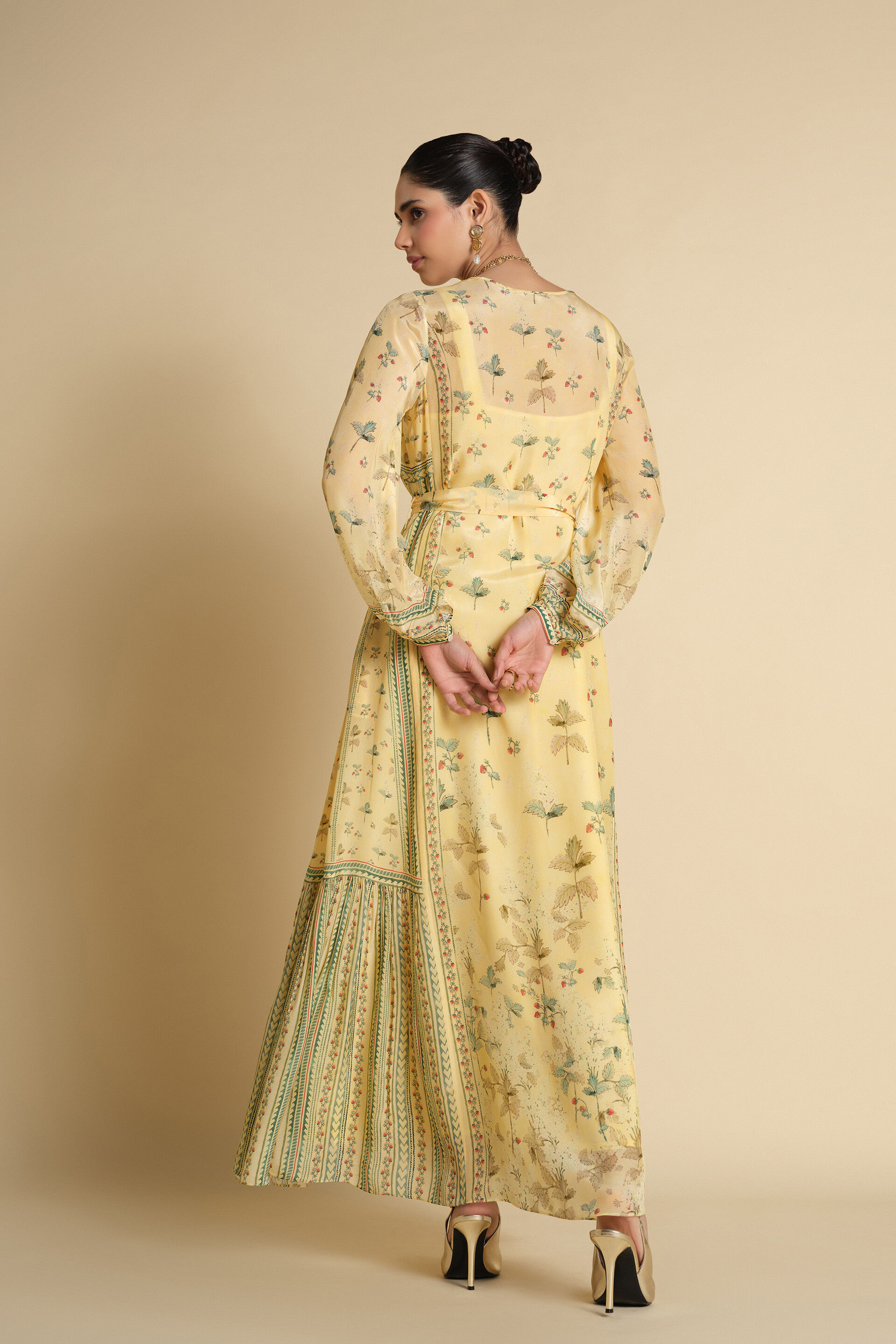 Honeydew Printed Kaftan - Yellow