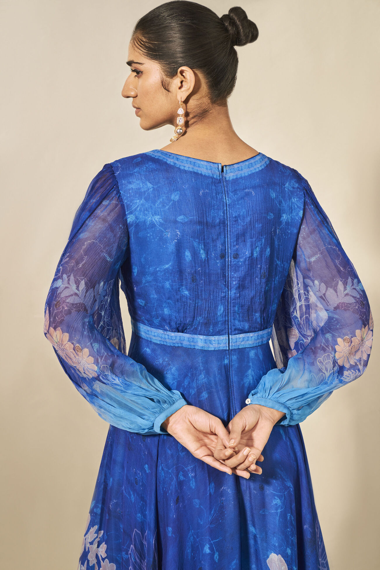 Talise Bemberg Chiffon Gown - Blue, Blue, image 14