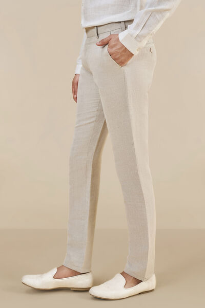 Bernings やわらかい sho】White silk flared pants M 