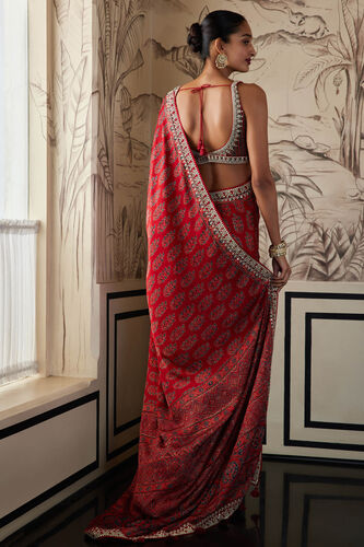 Saina Saree - Red, , image 2