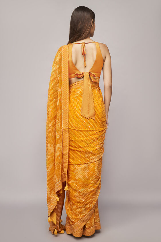 Midha Saree - Yellow, , image 3