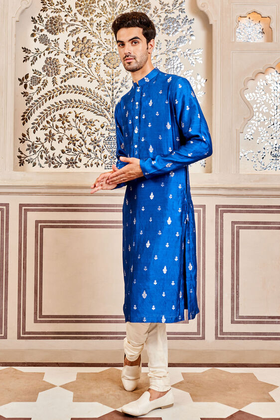 Nirved Nehru Jacket, Blue, image 5