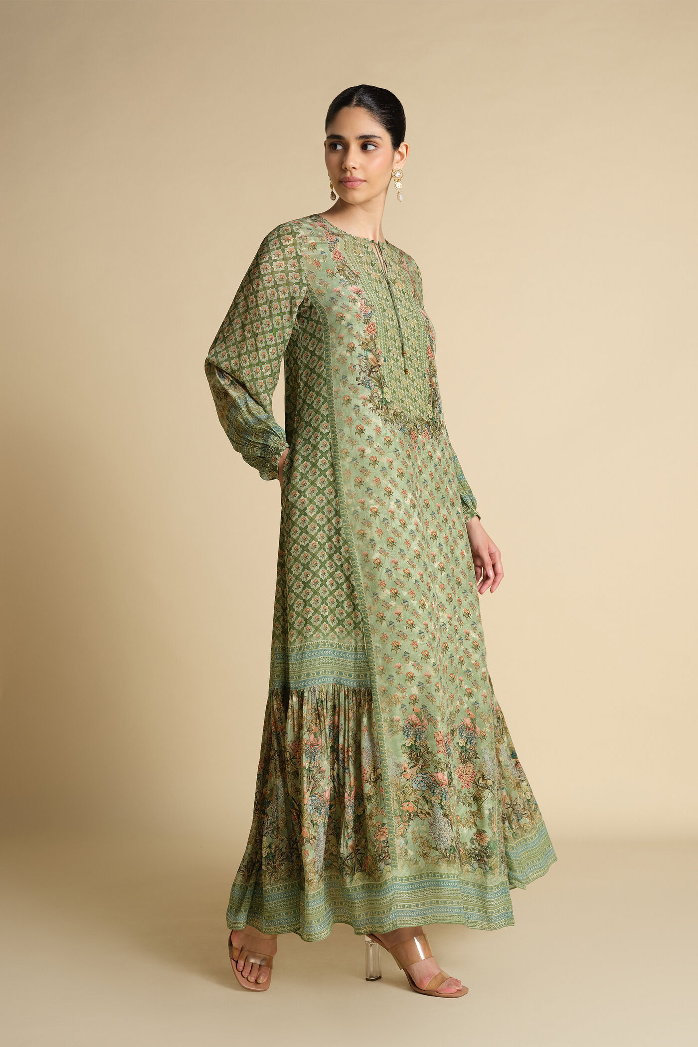 sage green kaftan dress Button at Shoulder Green Sage Vintage Silk Charmeuse Kaftan Dress Women Plus Size Bridesmaid Dress Caftan Womens Loungewear Gifts for Mom