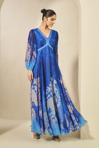 Talise Bemberg Chiffon Gown - Blue, Blue, image 10