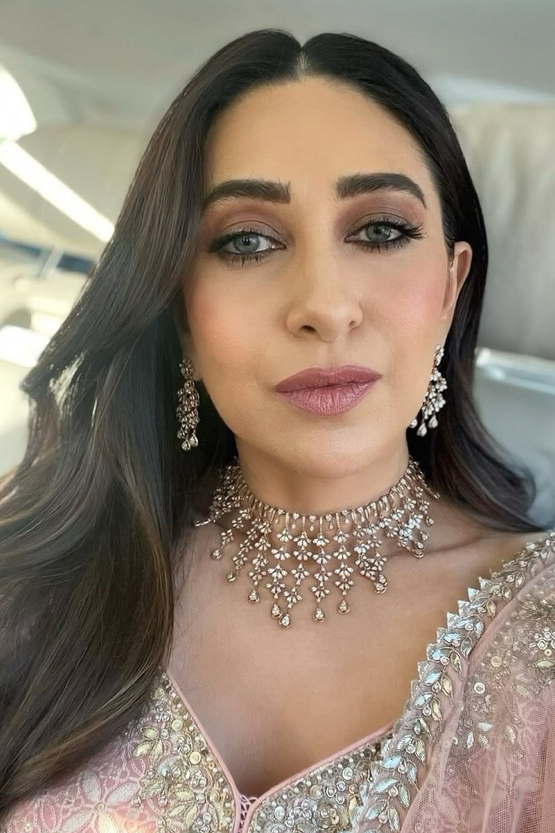 Aaloka Embroidered Georgette Anarkali Set - Blush, , image 5