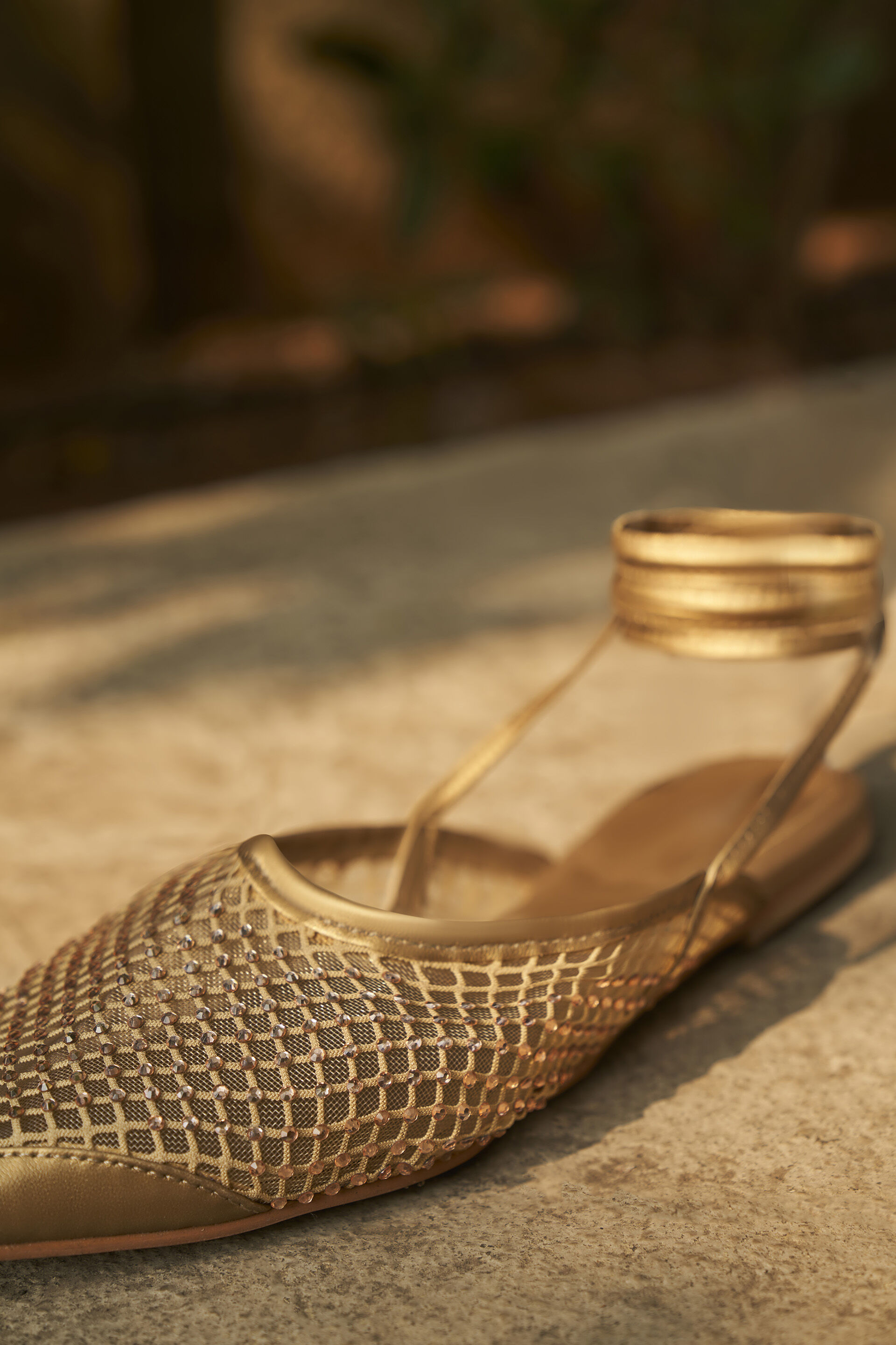 Siofra Ankle-Tie Mules - Gold, Gold, image 4