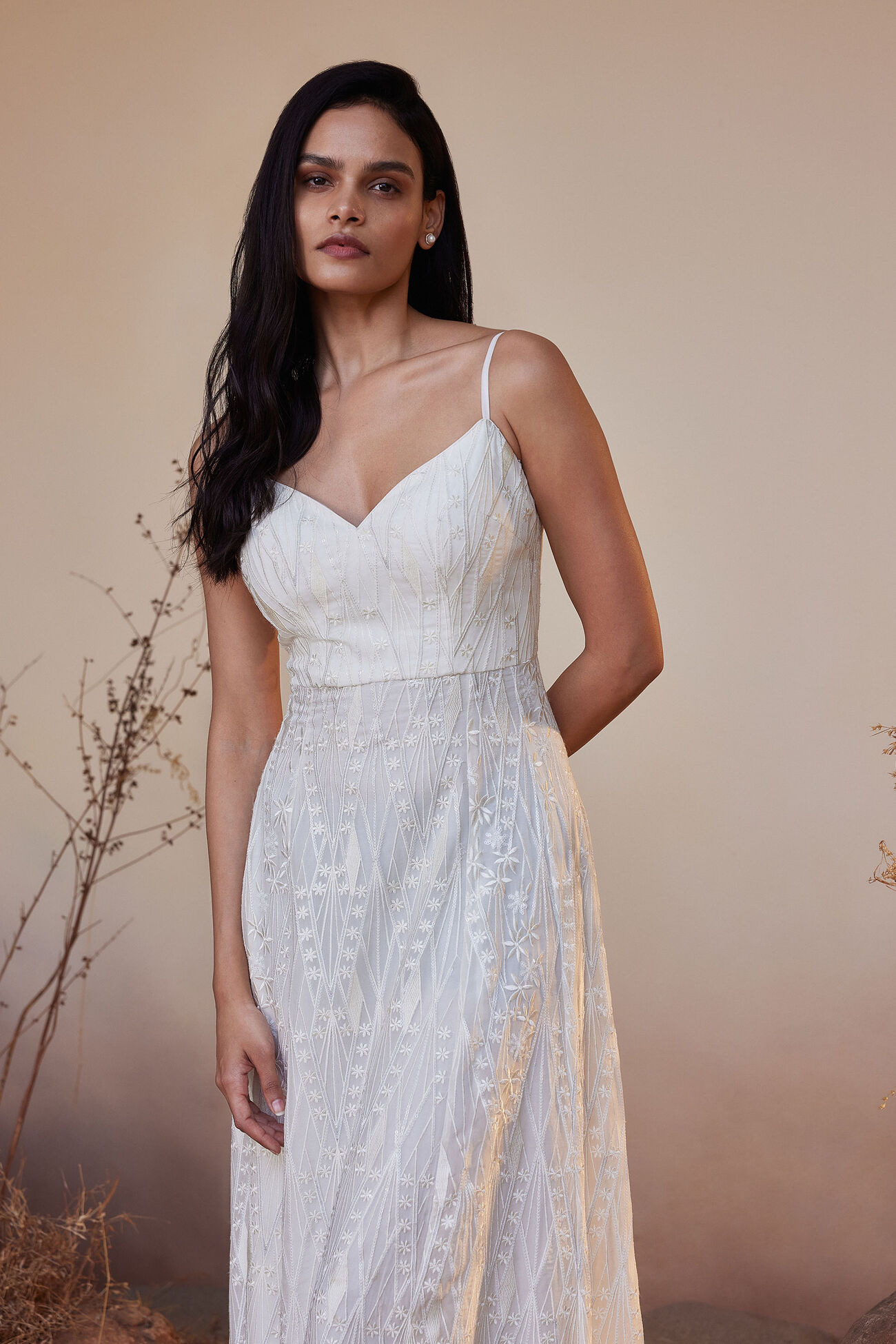 Josiane Embroidered Gown - Ivory, Ivory, image 4