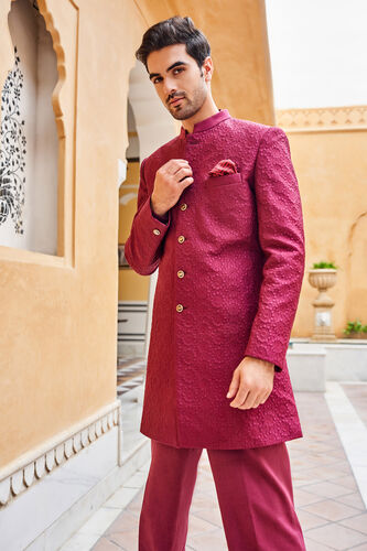 Zehab Sherwani, Maroon, image 3