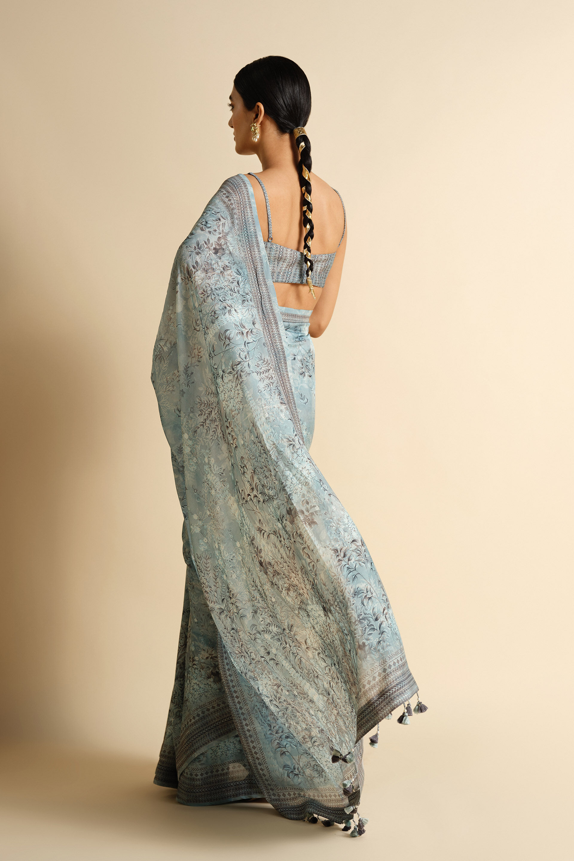 Siham Saree - Powder Blue