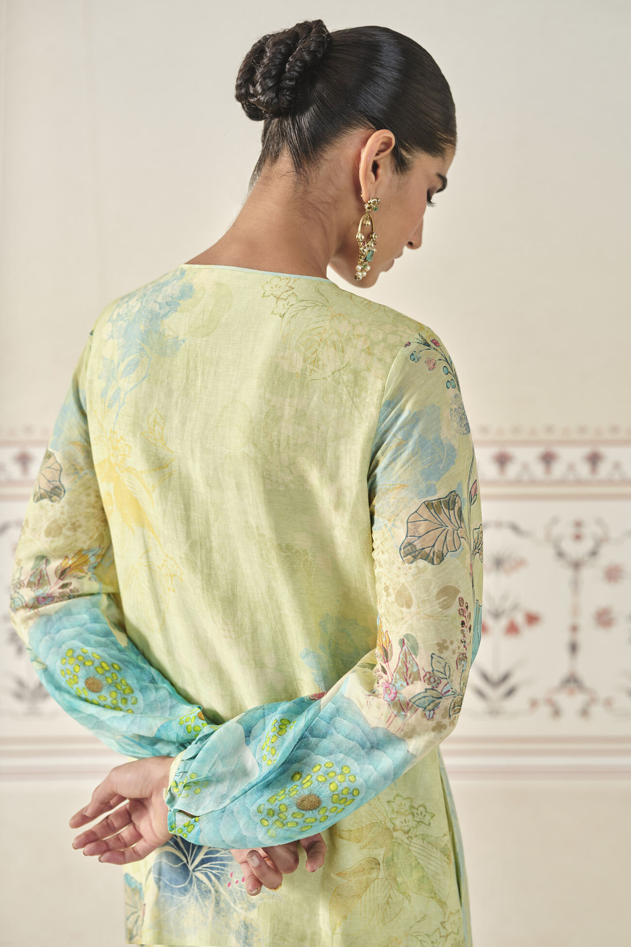 Emmylou Sequin Bemberg Kaftan - Lime, Yellow, image 5