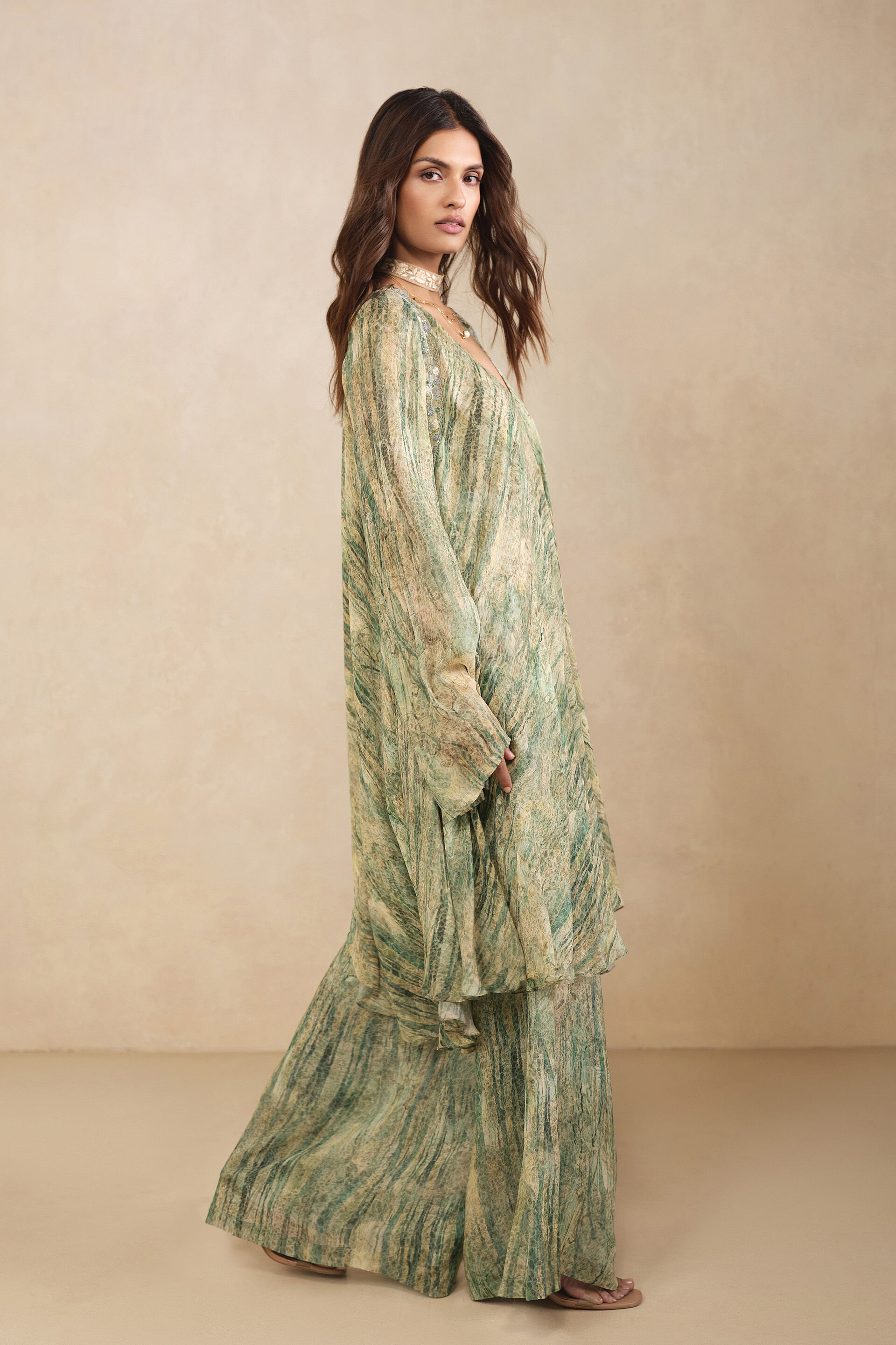 Umi Bemberg Kurta Set - Green, Green, image 3