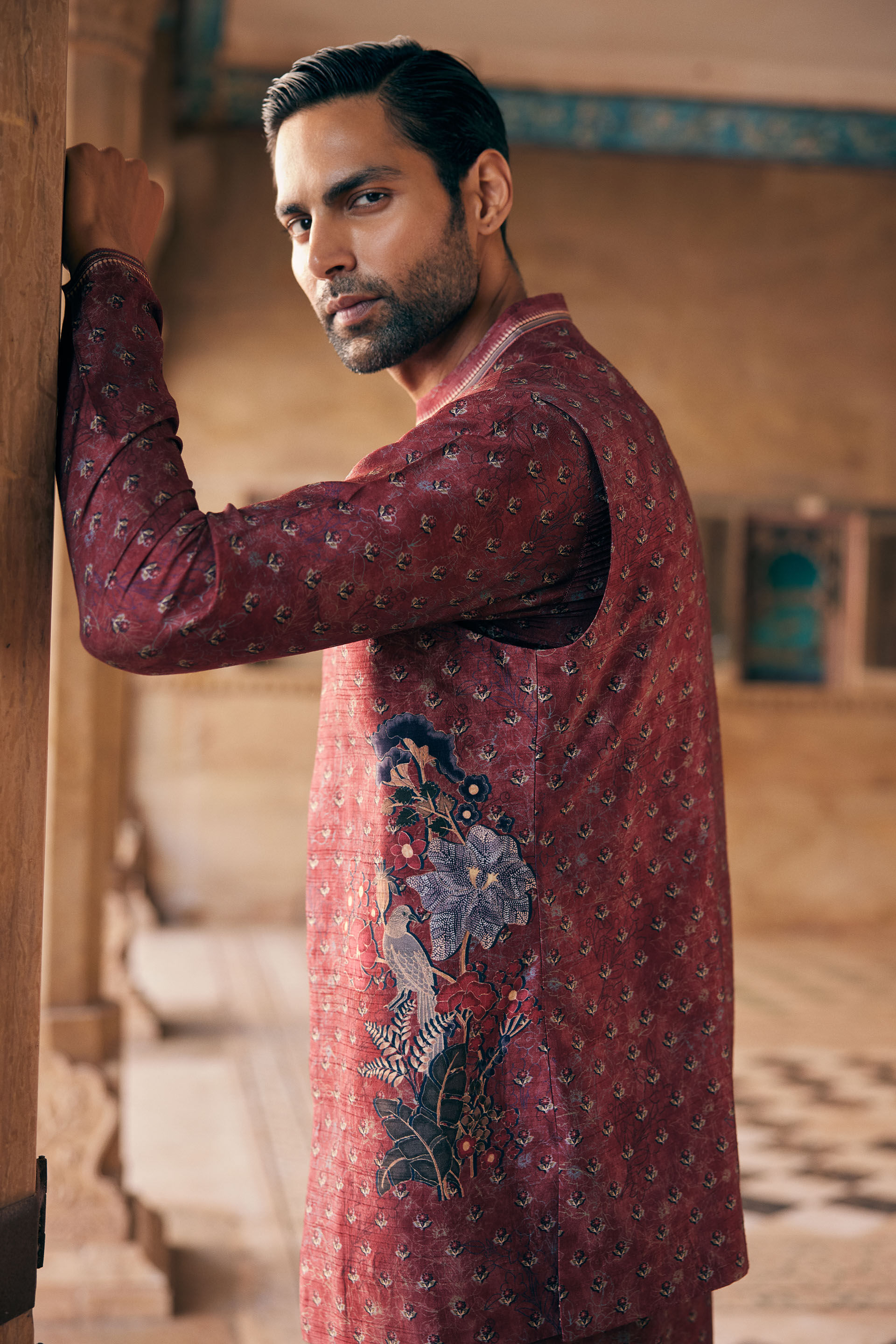 Nehru jacket maroon colour online