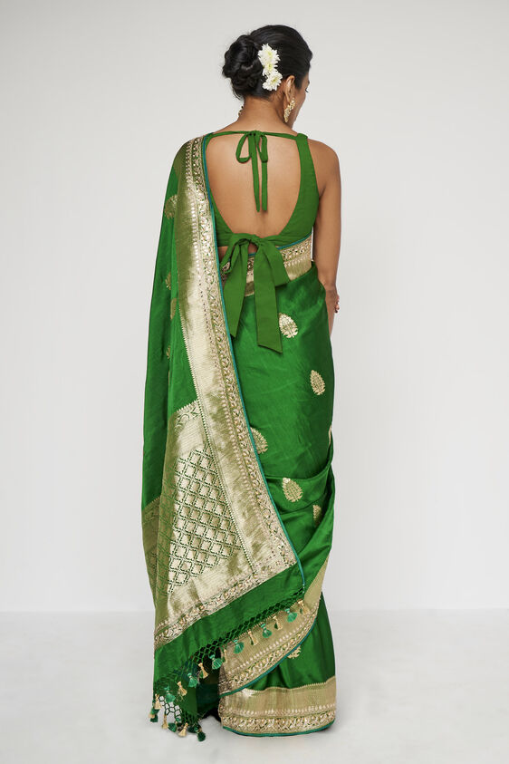 Rohana Benarasi Saree - Green, , image 2