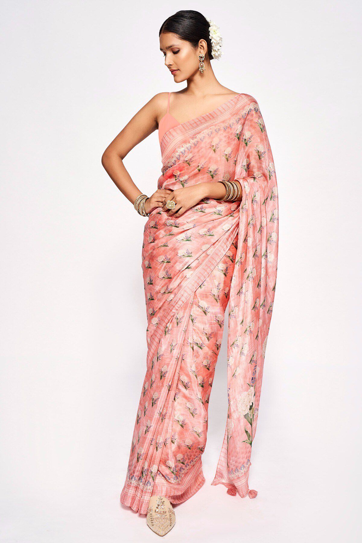 4 - Aazeen Saree &ndash; Peach, image 4