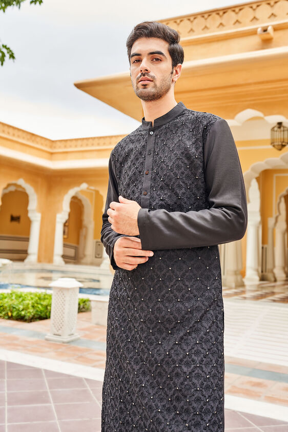 Aavyan Kurta, Black, image 3