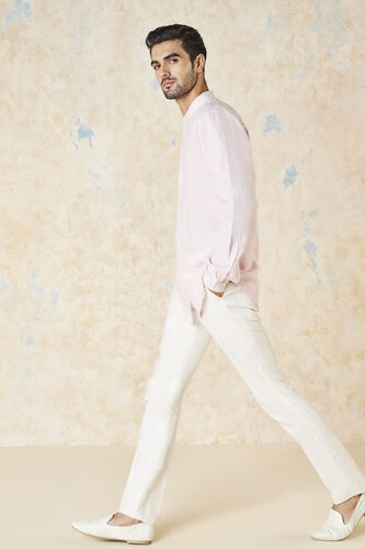 Anant Linen Shirt, Pink, image 2