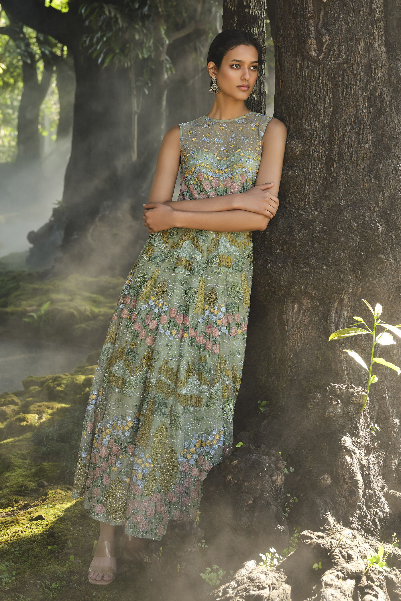 Lakeforest Embroidered Dress - Sage Lakeforest Embroidered Dress - Sage