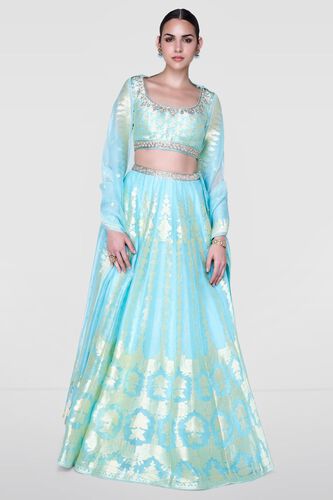 Alethi Lehenga, Powder Blue, image 3