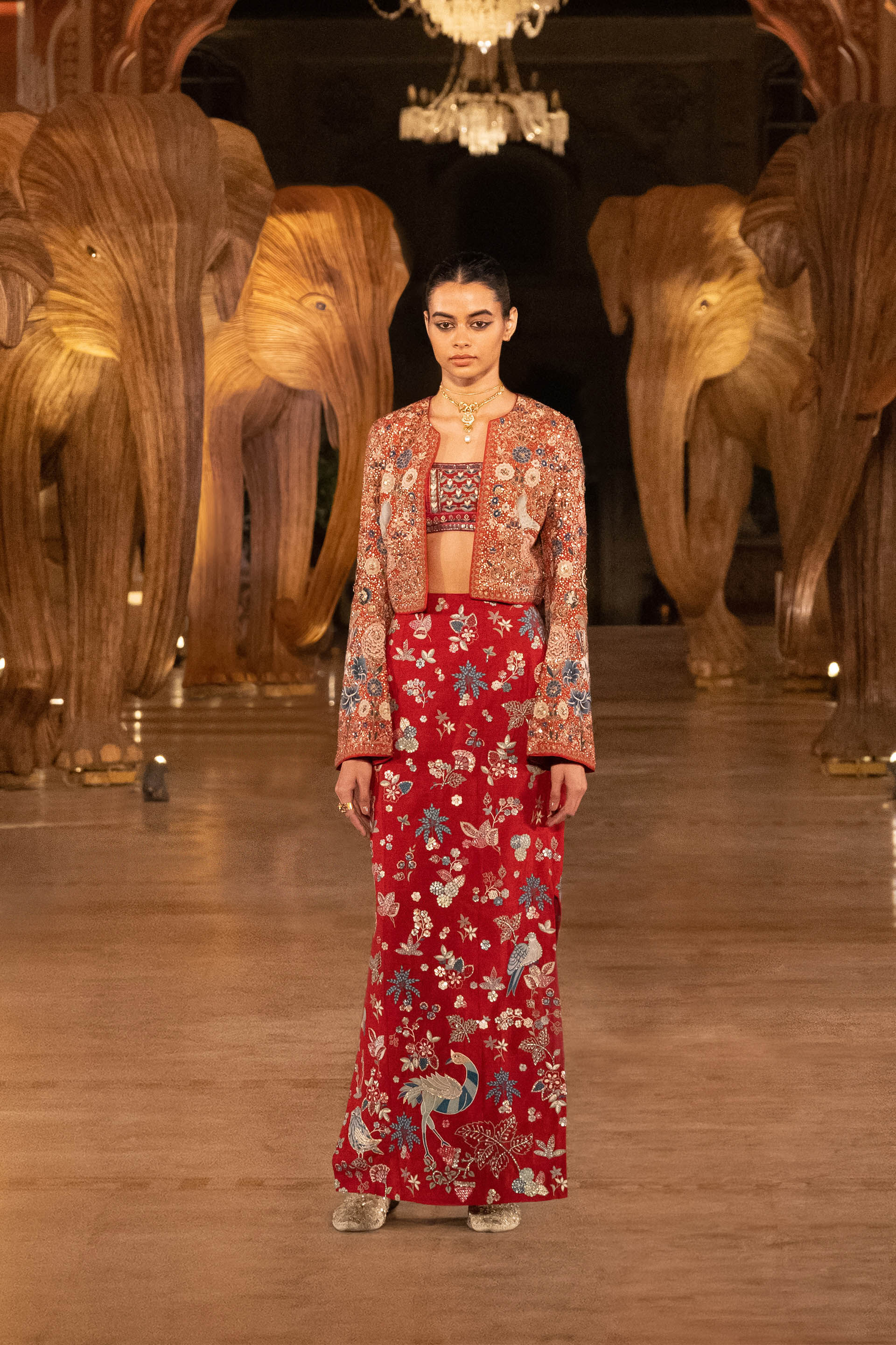 Buy Flame Of The Forest Skirt Set - Red from Anita Dongre's Co-Ord-Set