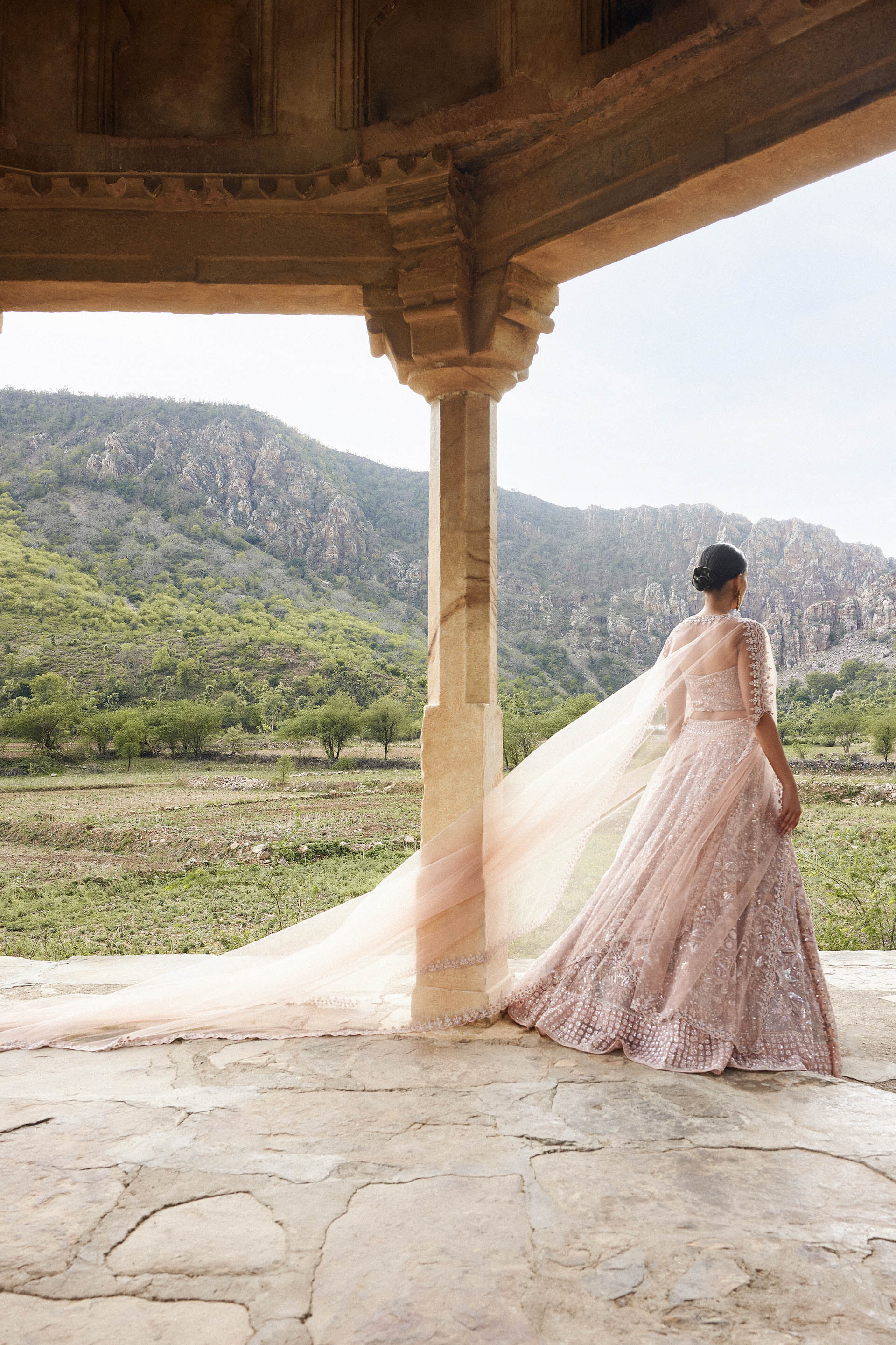 Aavya Embroidered Silk Lehenga - Blush, Blush, image 3