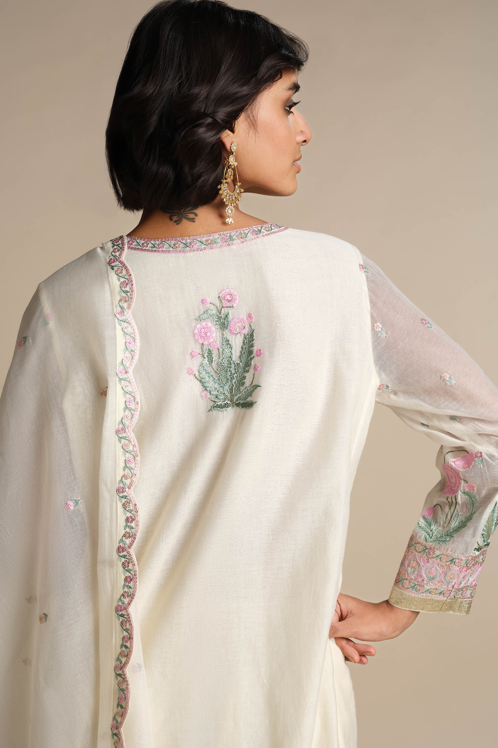 Libna Embroidered Mul Suit Set - White, Multi, image 5