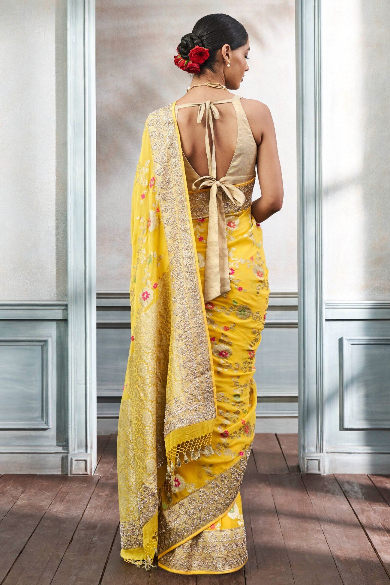 3 - Panavi Saree Set– Yellow , image 3