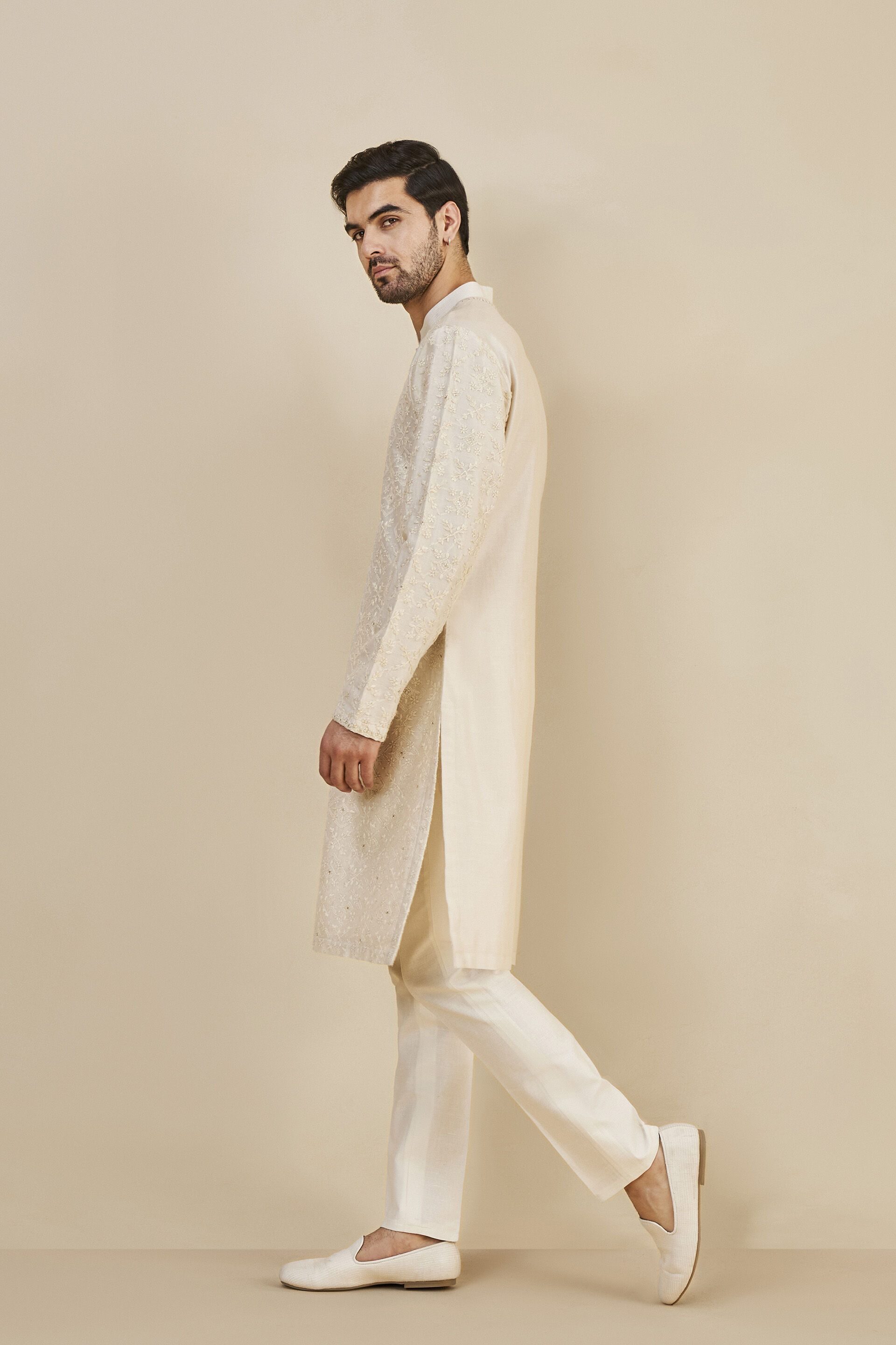 Stav Chikankari Kurta - Gold