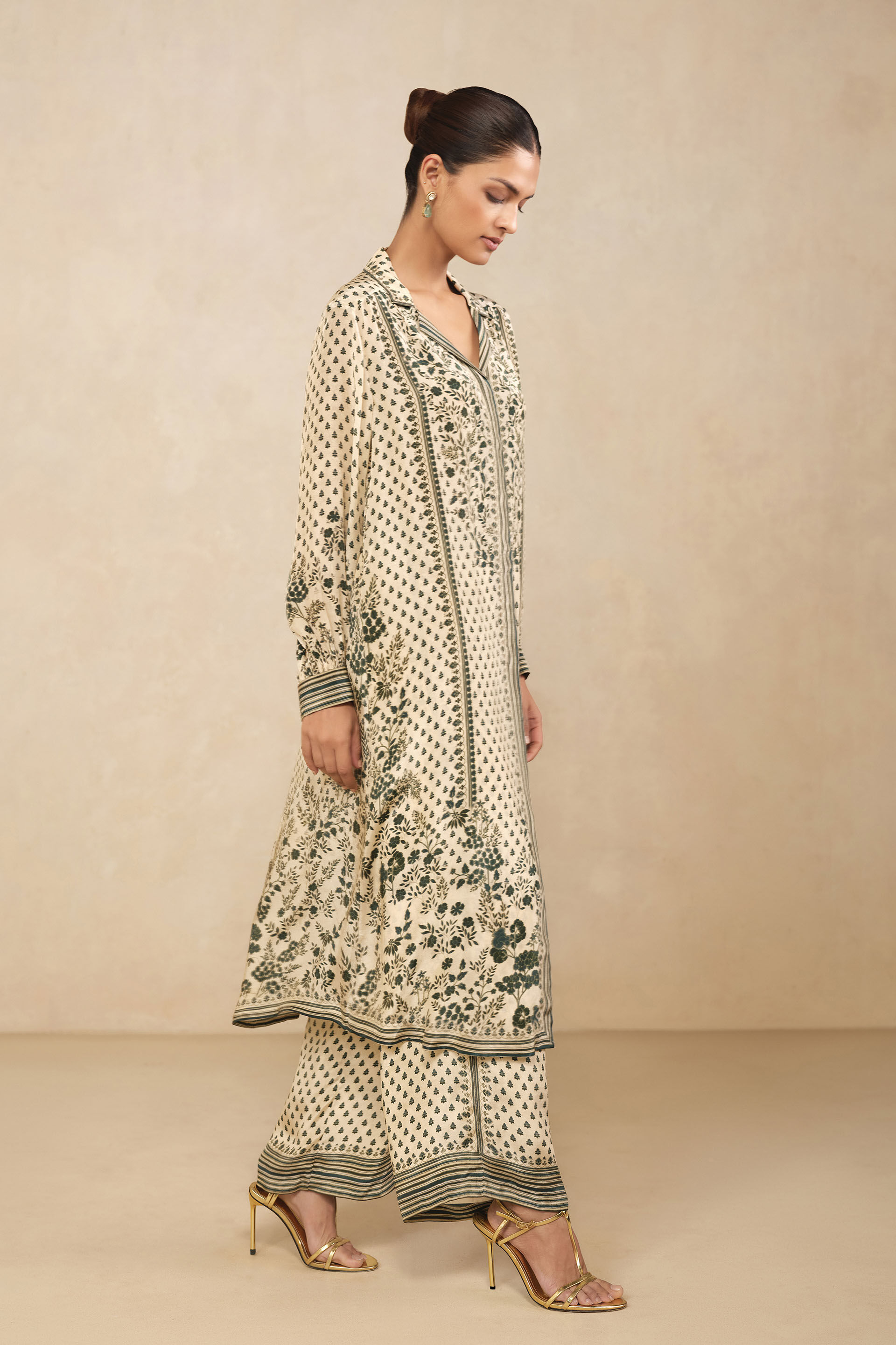 Evani Kurta Set -  Beige, Beige, image 3