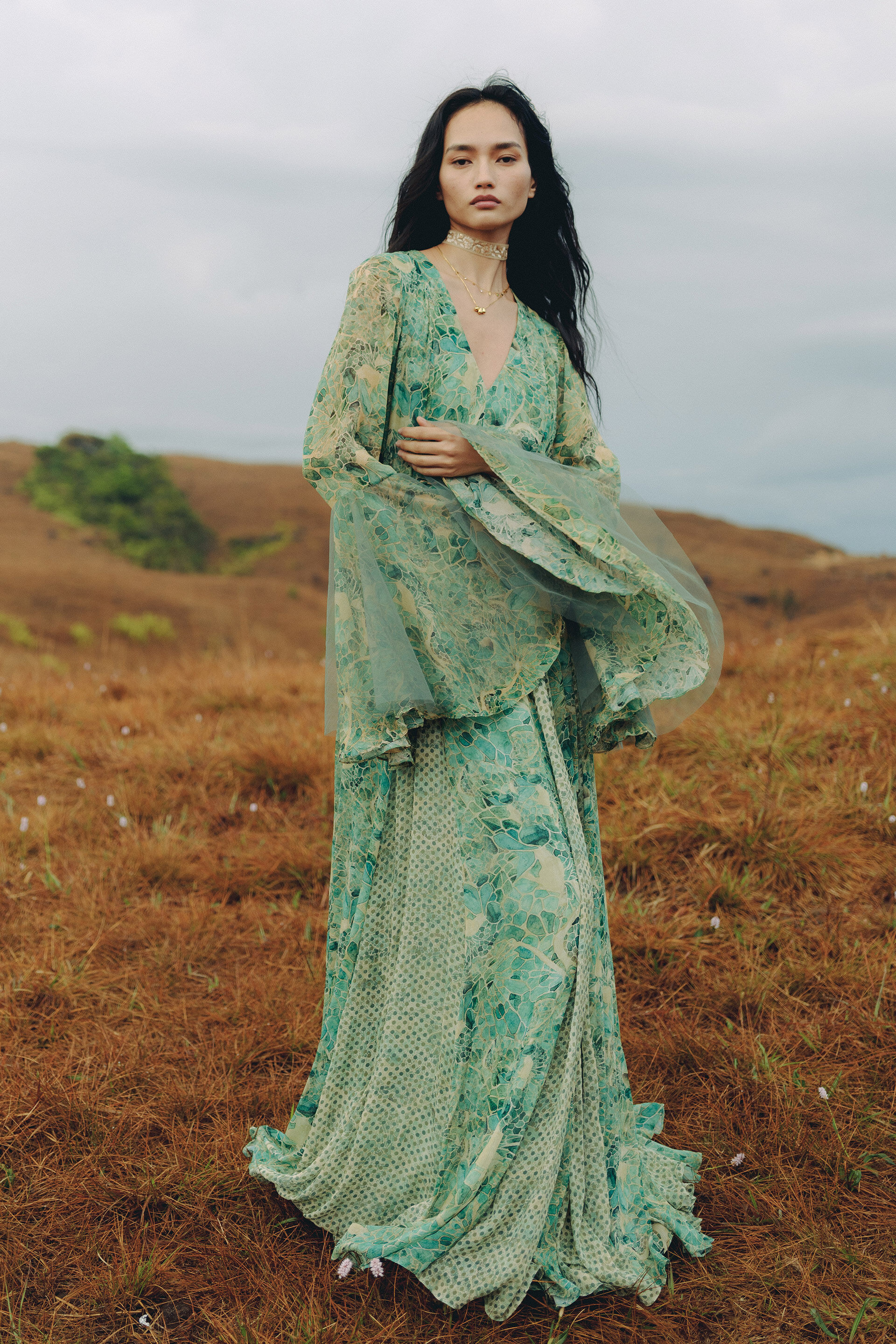 Kumi Bemberg Kaftan - Green, Green, image 4