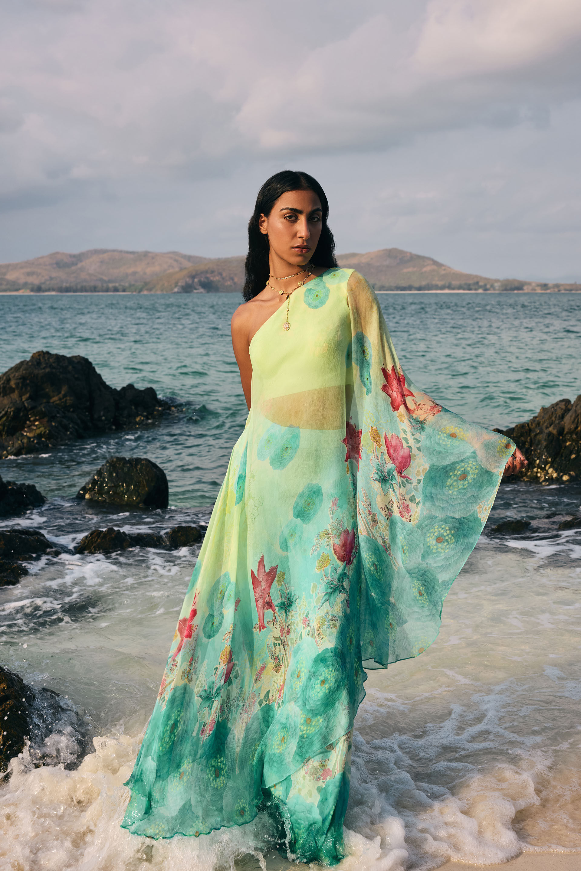 Skua Chiffon Palazzo Set - Yellow, Yellow, image 4