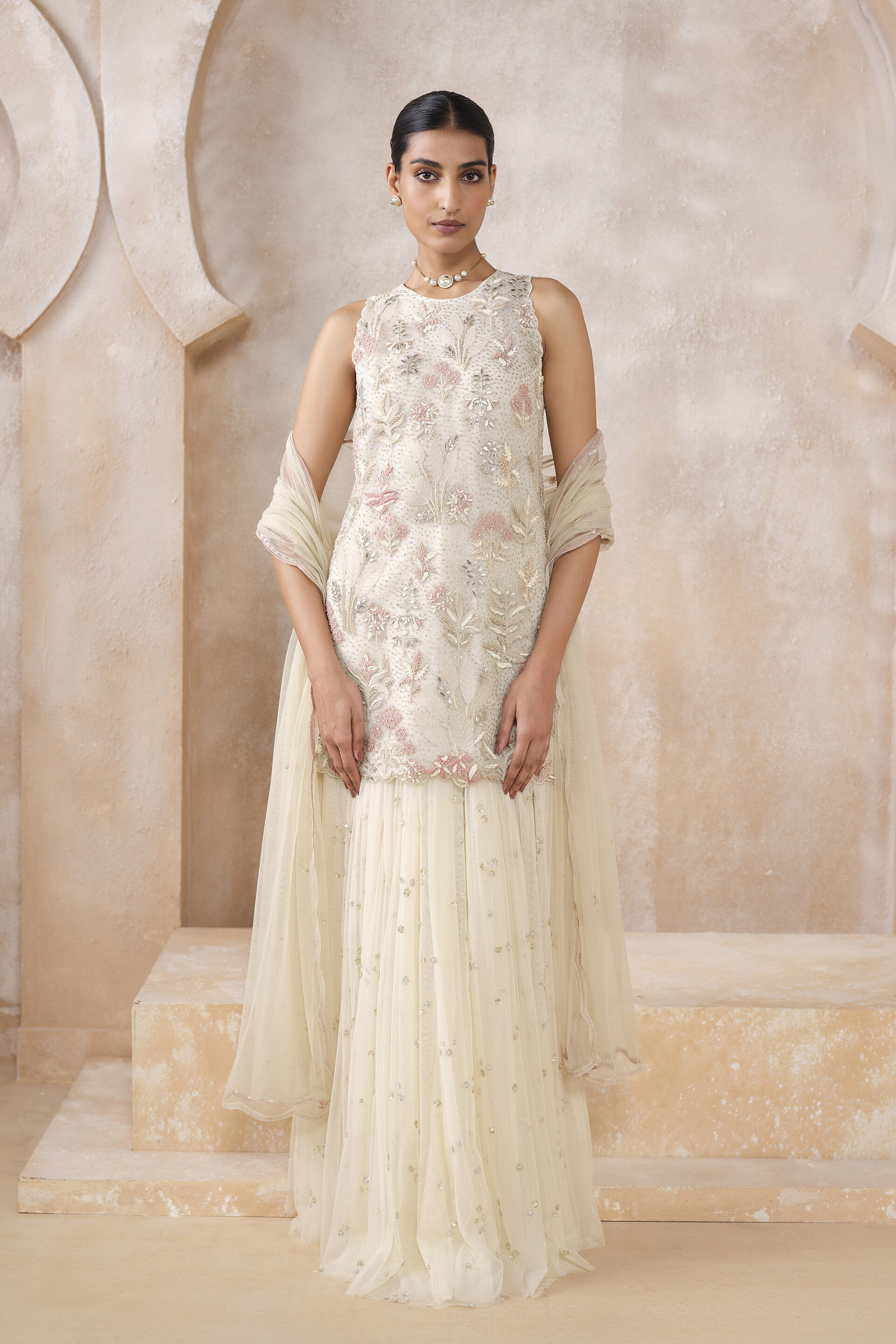 Arlen Embroidered Skirt Set - Ivory