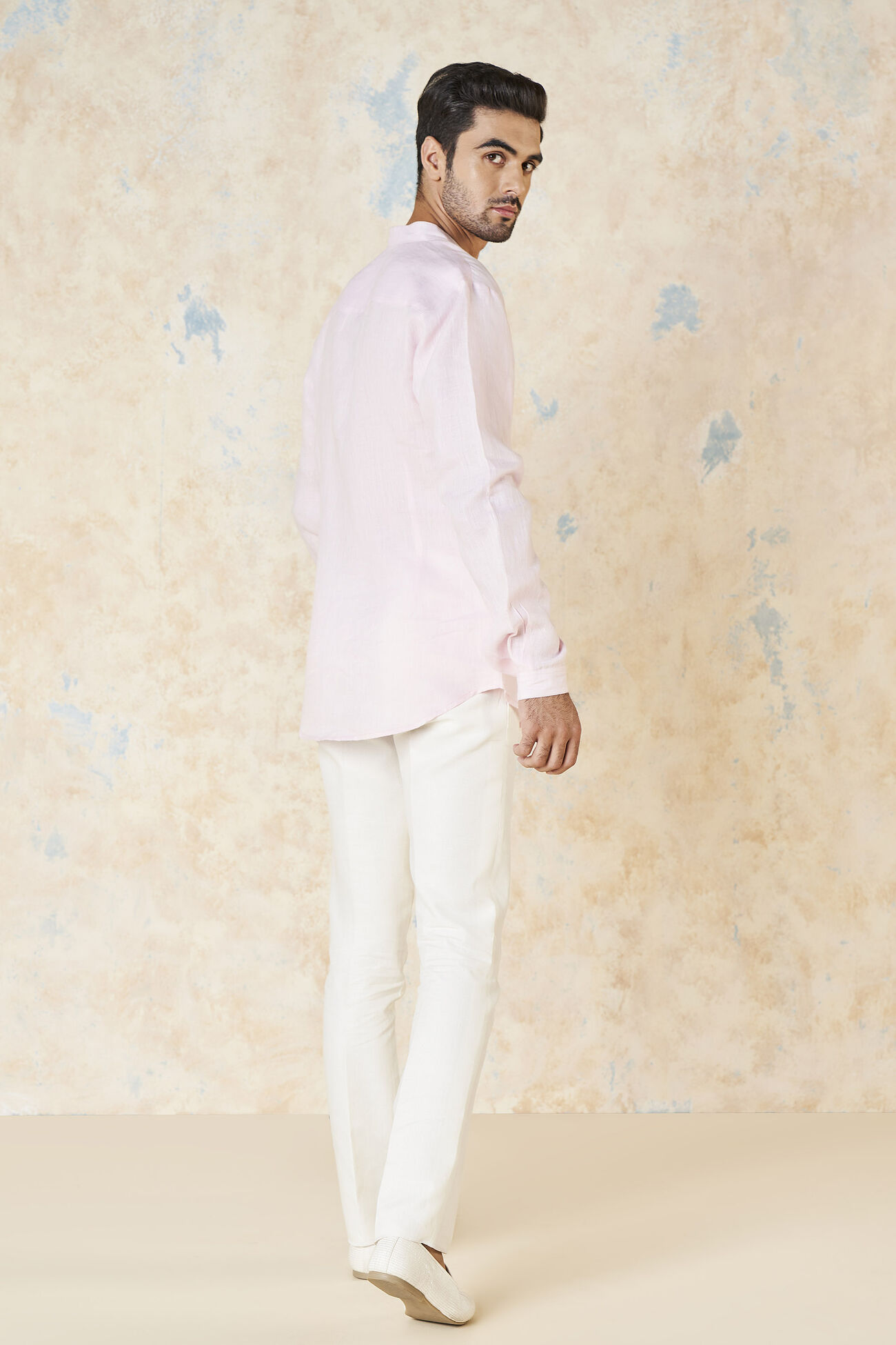 Anant Linen Shirt, Pink, image 3