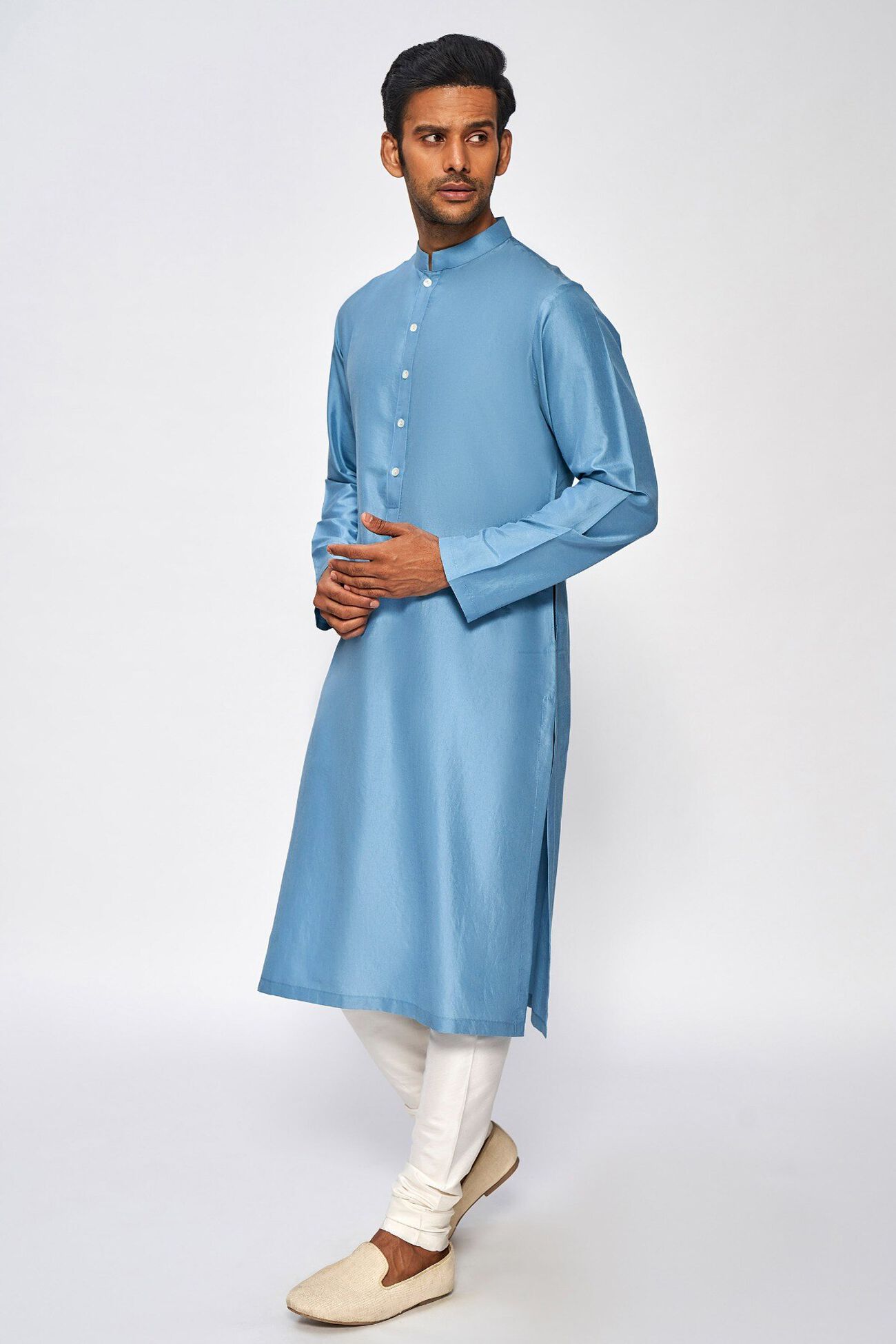 2 - Ishir Kurta –  Powder Blue, image 2