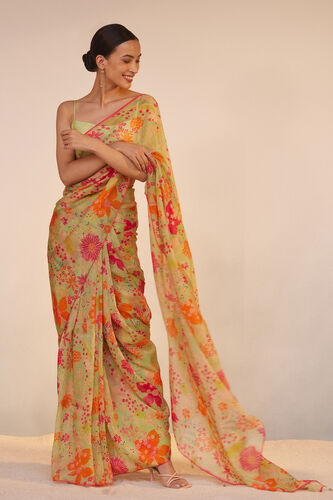 Amarata Saree Set - Sage, Sage, image 1