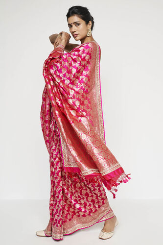 Madhurima Benarasi Saree - Pink, Pink, image 3