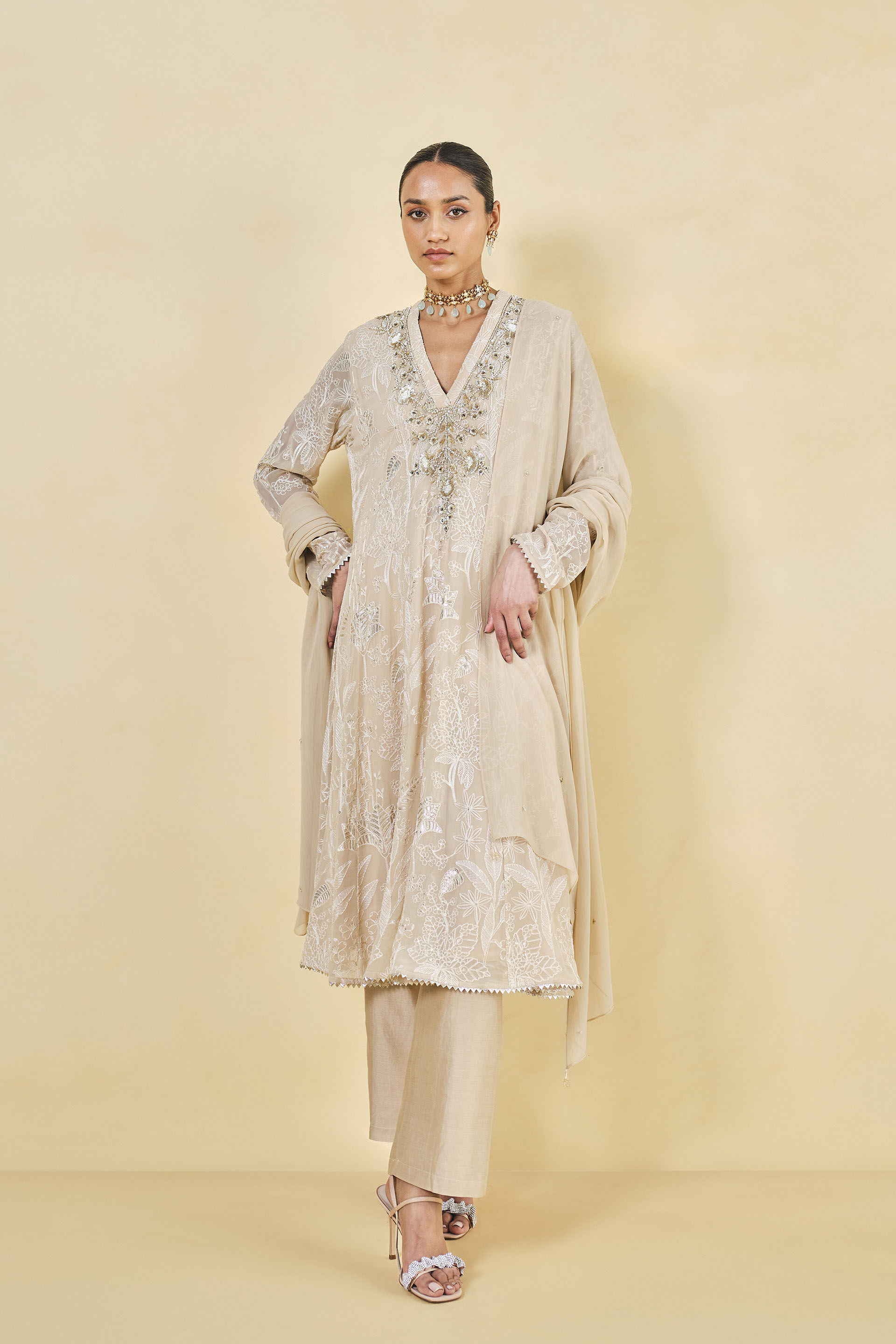 Jannat Gota Patti Kurta Set with Dupatta - Gillori