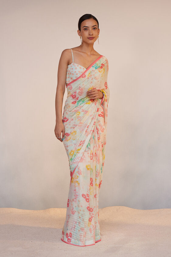 Lolana Saree Set - White, White, image 1