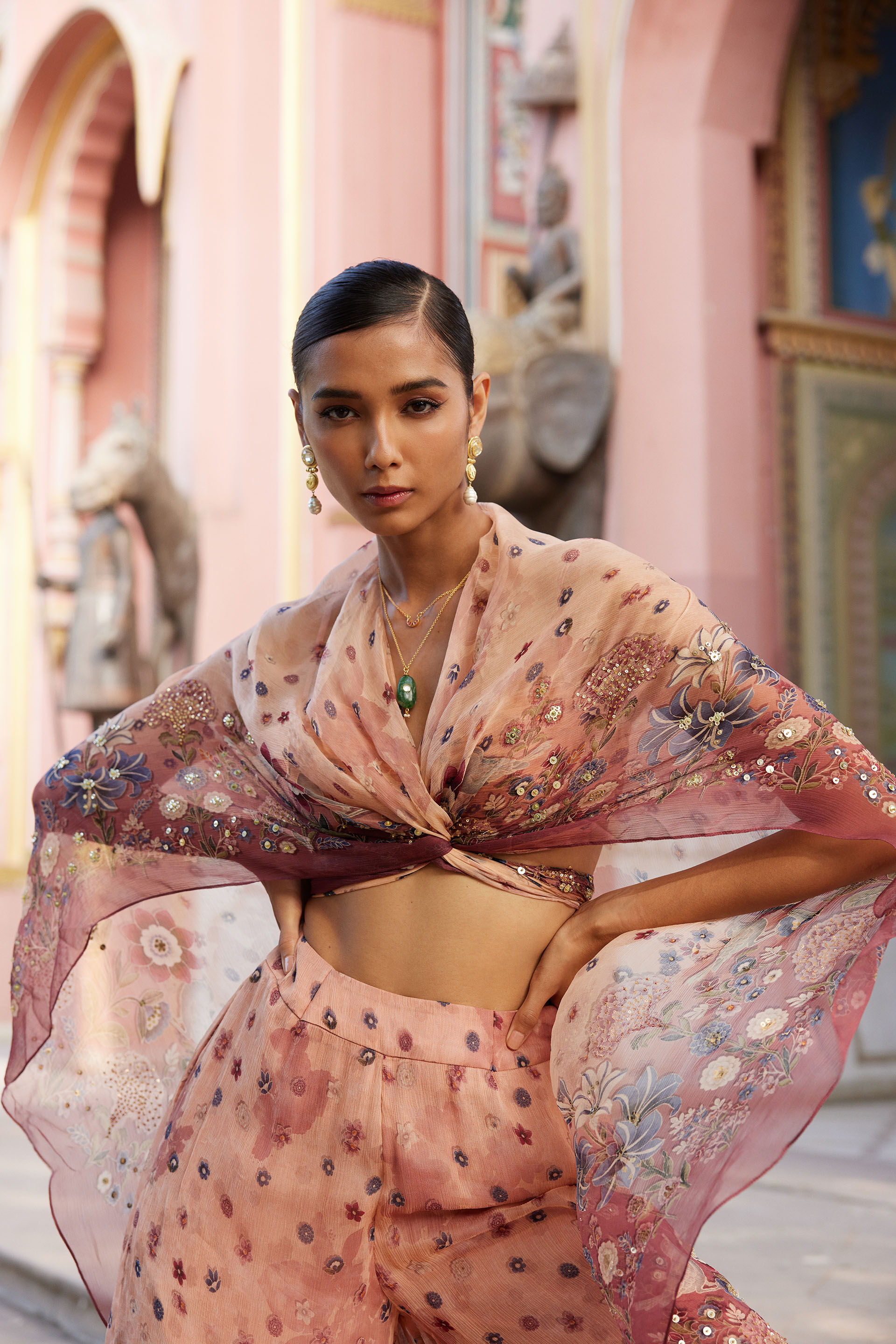 Nazaha Pant Set - Peach, Peach, image 11