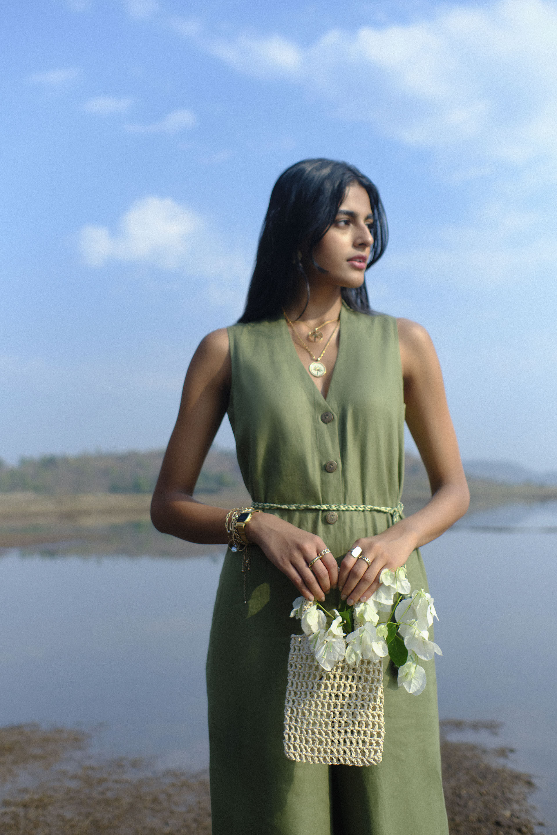 Ease Tassel Jumpsuit Olive