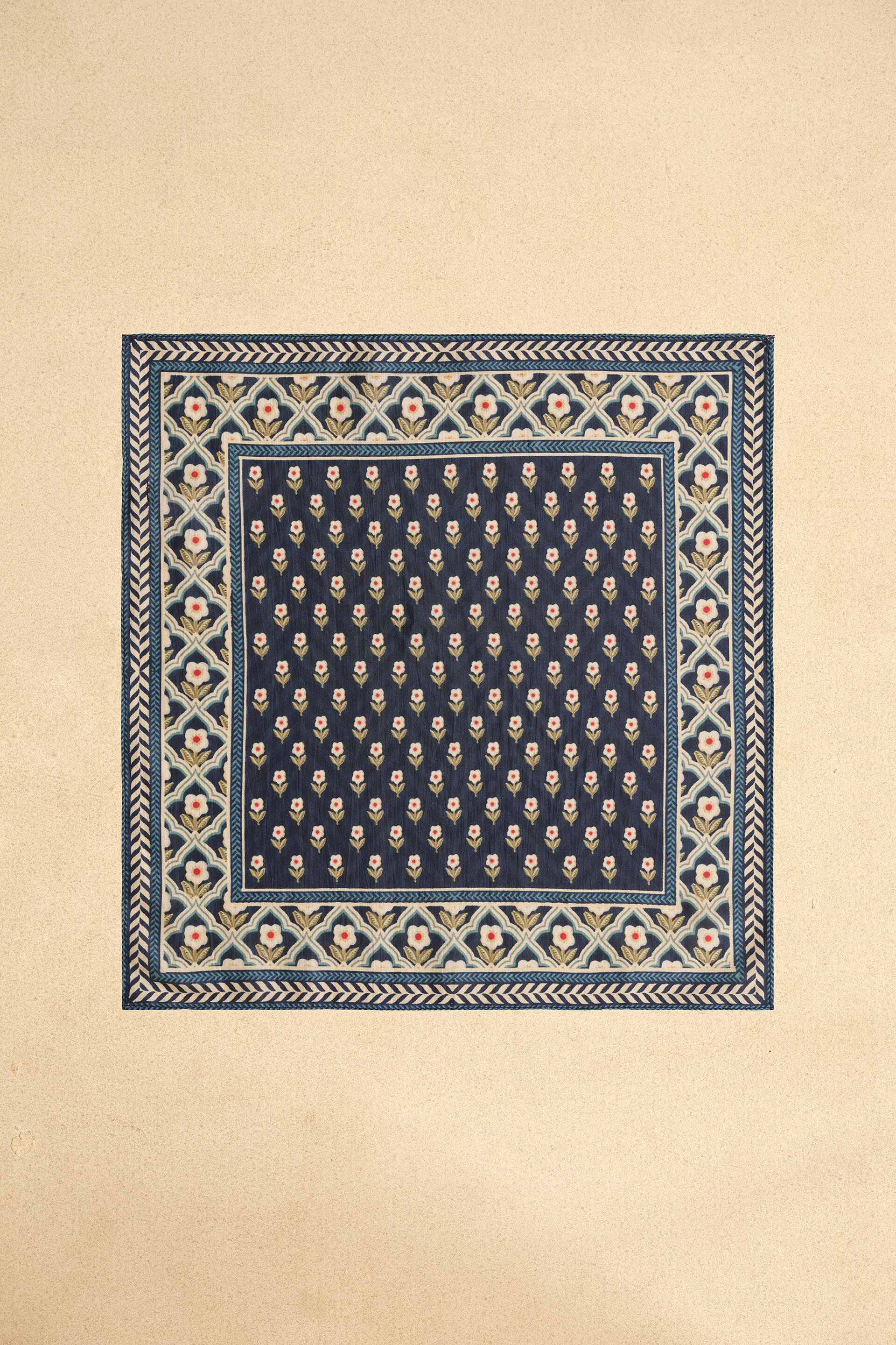 Kiraz Silk Pocket Square - Indigo