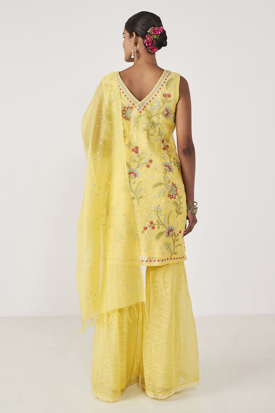 Anya Gharara Set, Yellow, image 3