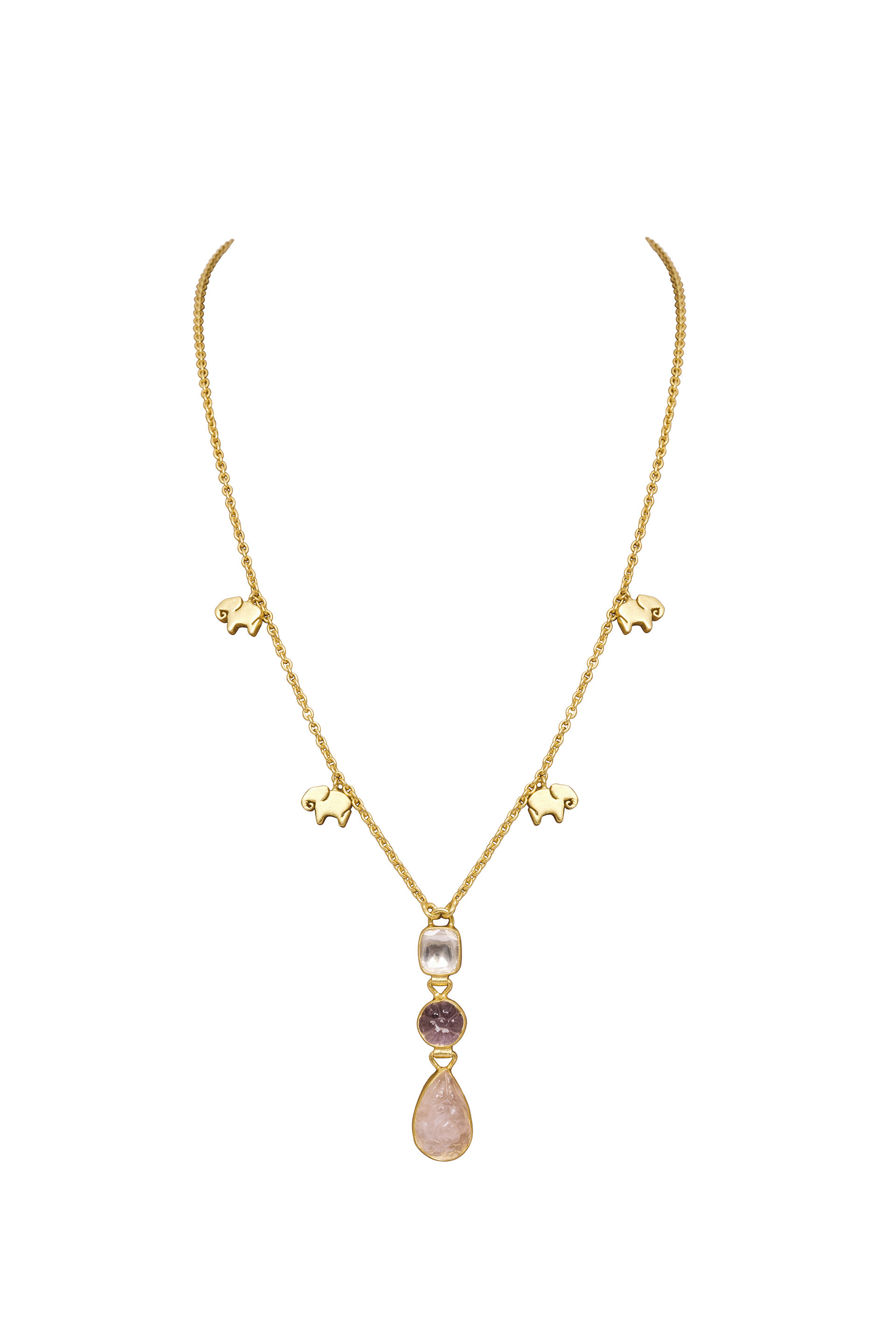 Haathi Charm Necklace - Rose