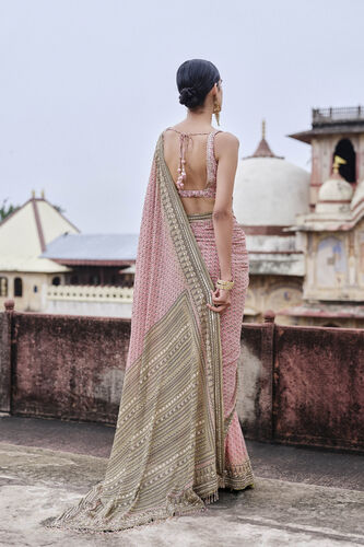 Alara Printed Georgette Saree - Blush, Blush, image 2