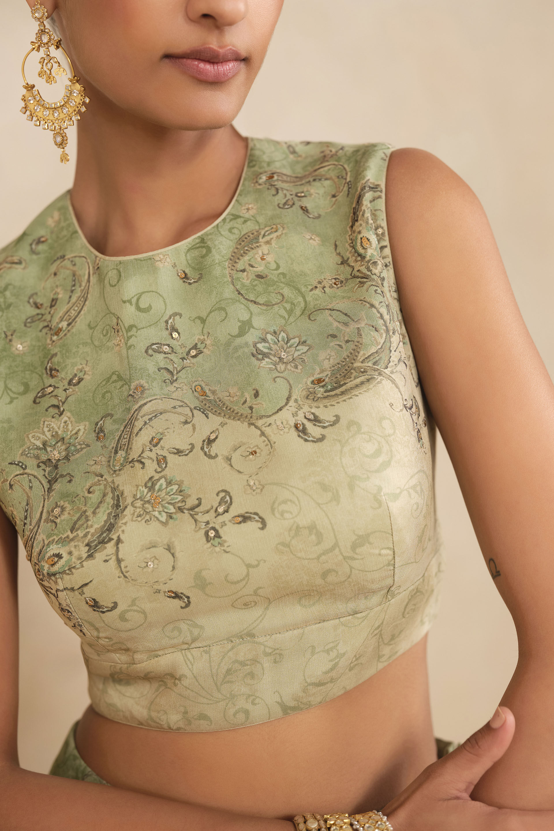 Riham Bemberg Skirt Set - Sage, Sage, image 5