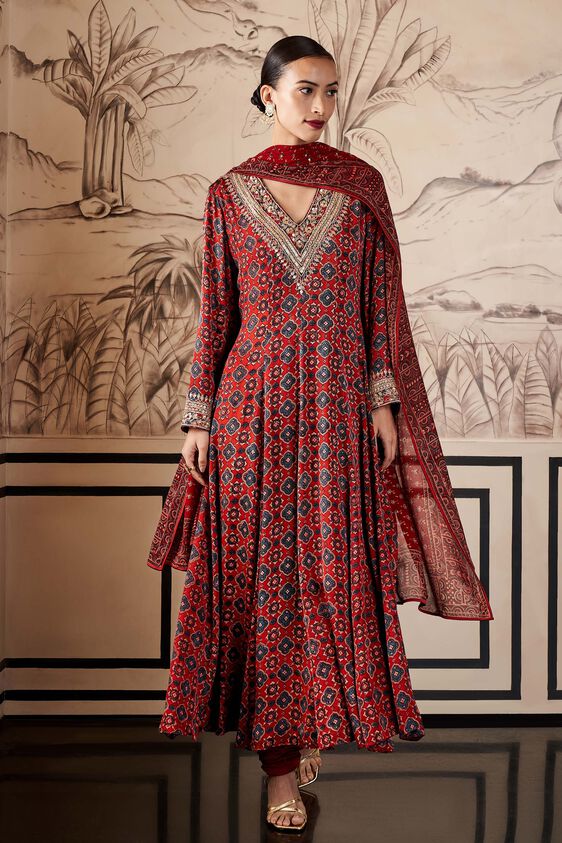 Naaz Suit Set, Rust, image 1