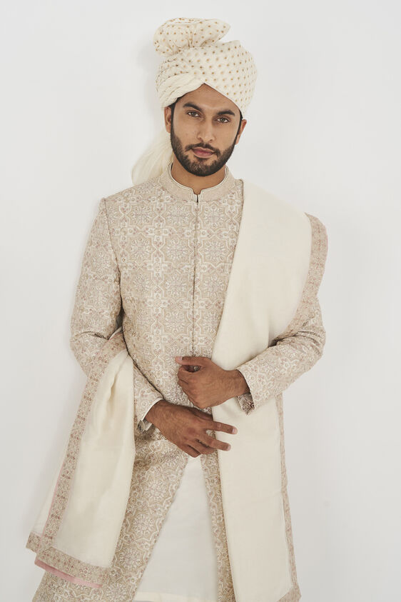 Dheer Sherwani, Cream, image 8