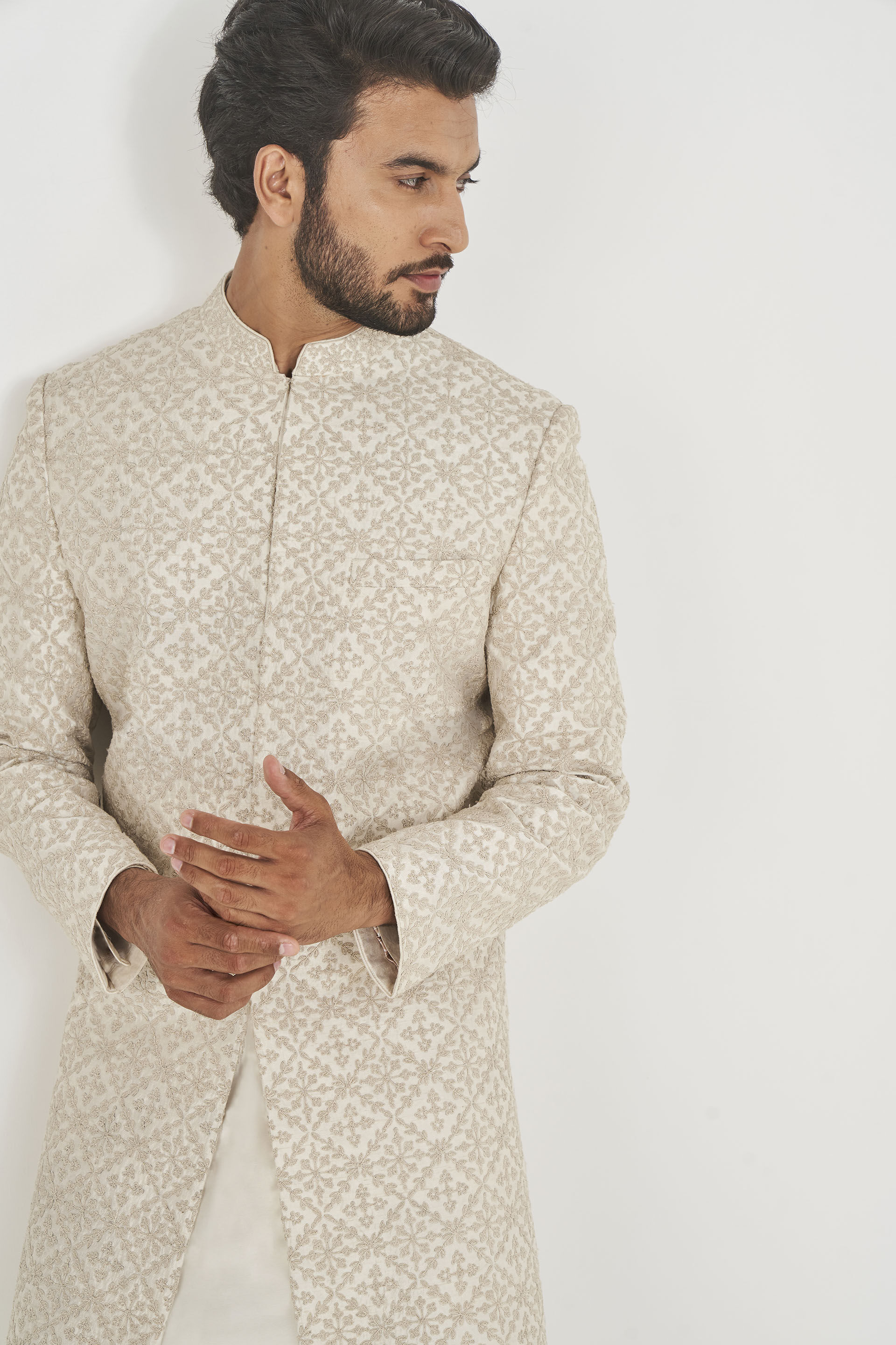 Rishi Sherwani- Cream, , image 4