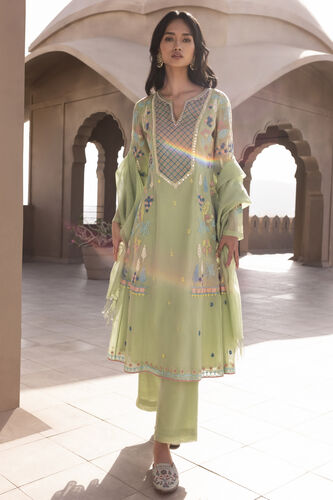 Arjana Kurta Set - Lime, Lime, image 1